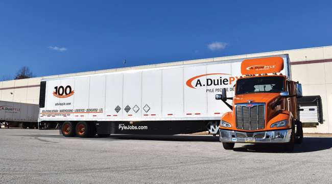 A. Duie Pyle tractor trailer A. Duie Pyle tractor trailer