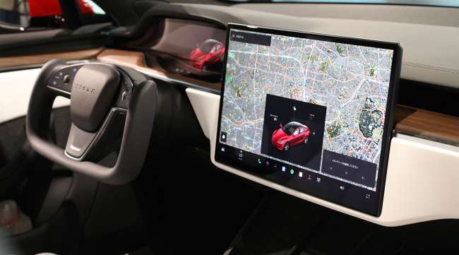 Inside a Tesla vehicle Inside a Tesla vehicle