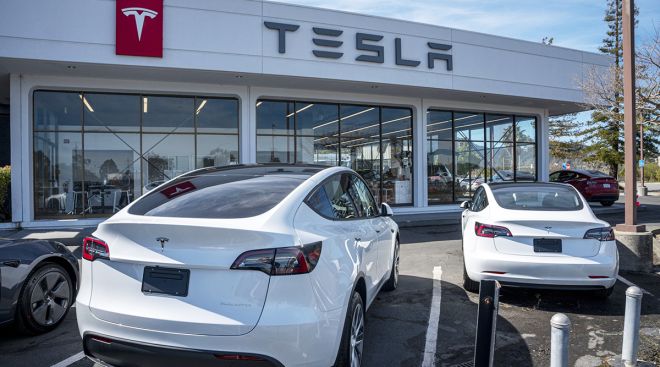 A Tesla store in Corte Madera, Calif.